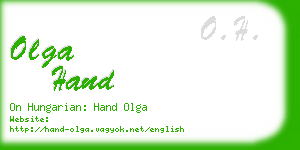 olga hand business card